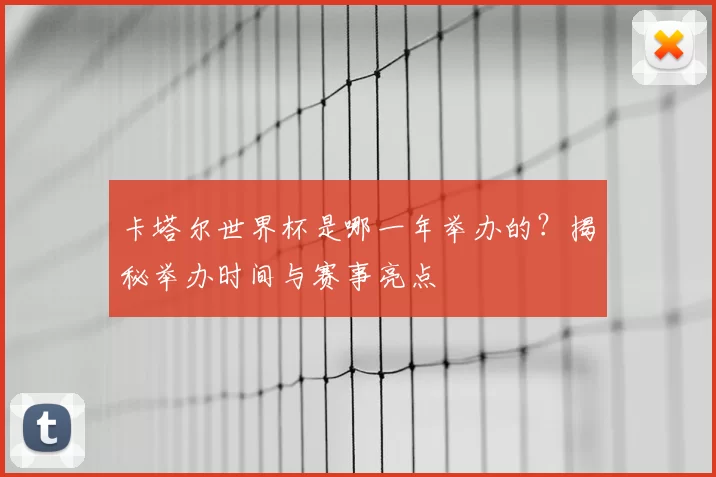 卡塔尔世界杯是哪一年举办的？揭秘举办时间与赛事亮点