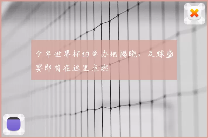 今年世界杯的举办地揭晓，足球盛宴即将在这里点燃