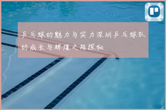 乒乓球的魅力与实力深圳乒乓球队的成长与辉煌之路探秘